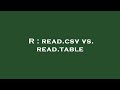 R : read.csv vs. read.table