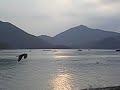 五島列島福江島　戸岐湾　秋の夕暮れ　島の街道を行く