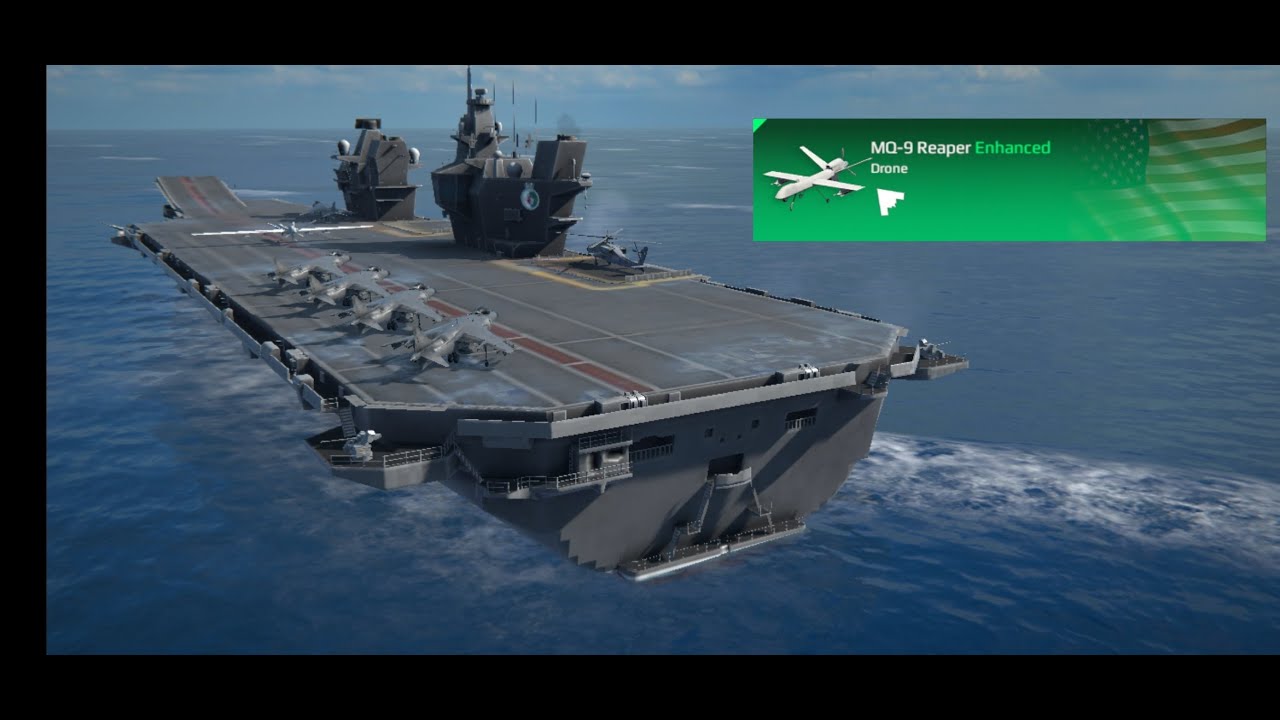 Modern Warships HMS Queen Elizabeth (Drone MQ-9 Reaper) - YouTube