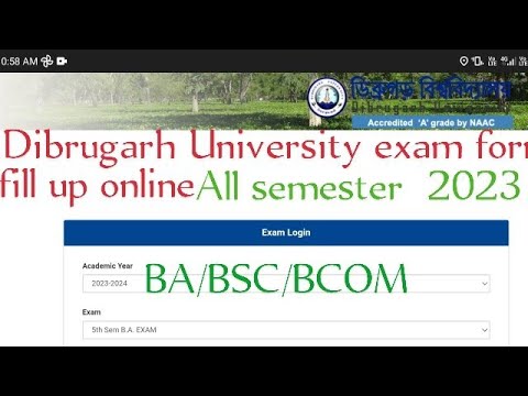 Dibrugarh University Exam Form Fill Up Online Ba,bsc, Bcom 2023 | How ...