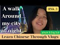 【pinyin&Eng Sub】A walk around my city at night  在我的城市夜逛｜Learn Chinese through Vlogs｜HSK3｜in China 🇨🇳