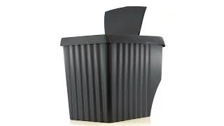 Set of 3 Large Plastic Waste Recycling Bin With Lids | Stackable Recycling Waste Bins - Geezy