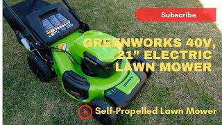 Greenworks 40 V, 12” Electric Lawn Mower | Unboxing