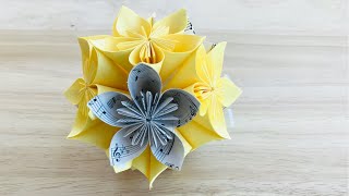 Flower Ball origami Kusudama tutorial | How to Make Easy Flower ball DIY |  Party Decorations