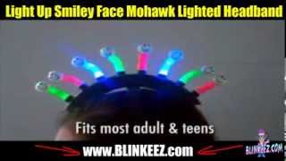 Flashing LED Smiley Face Mohawk Lighted Headband by BLINKEEZ.com