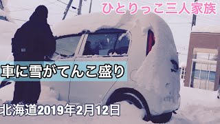 【除雪】車の雪降ろし 北海道 20190212