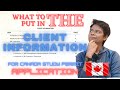 DIY Client Information for Canada Study Permit Application