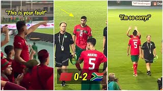 An emotional Achraf Hakimi apologizes to fans after missing penalty vs South Africa 🥹👏