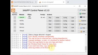 Xampp Error: SQLSTATE[HY000] [2002] Connection refused Error: MySQL shutdown unexpectedly