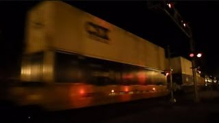 CSX Container Trains In Both Directions At Night