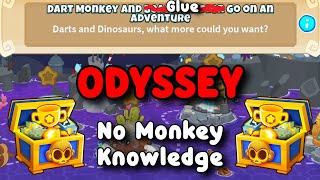 BTD6 Odyssey | No Monkey Knowledge Guide | Hard Mode Tutorial | Dart and Beast go on an Adventure