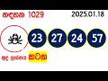 handahana 1029 2025.01.18 today nlb lottery result අද හඳහන දිනුම් ප්‍රතිඵල අංක lotherai 1029 hadahan