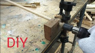 DIYทำที่กลึงไม้ ทำเดือยใช้เอง.#How to make the dowel maker.