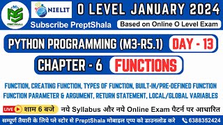 Day-13 || Function in Python || Python || Python Programming for O Level || O Level || Preptshala