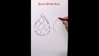 How to draw a dragon fruit|Easy to draw dragon fruit #satisfying #art #drawingviral #shorts # dragon