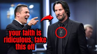 TV Host Mocks Keanu Reeves's Cross NECKLACE - Him Response is SHOCKING!