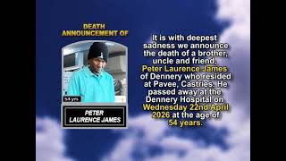 Peter Laurence James ~ Short Obituary
