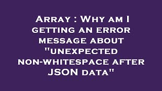 Array : Why am I getting an error message about \