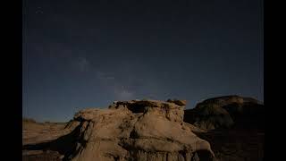 Moonset in the Badlands