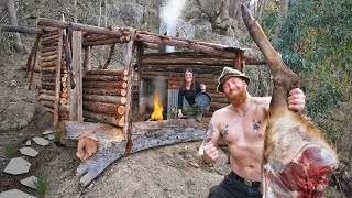 Building Complete Deer Hunting SURVIVAL SHELTER In The Unexplored WILDERNESS - HUNT, CLEAN & COOK