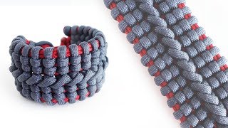 How to Make the Wide Bane's Cuff Paracord Bracelet Tutorial | Knot and Loop Style