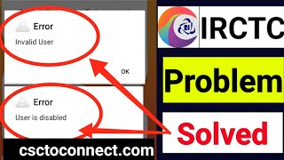 irctc invalid user problem | irctc user is disabled problem solution | irctc invalid user id problem