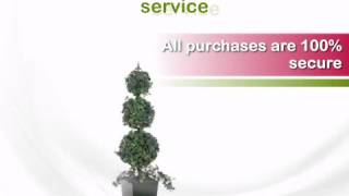 53 inch Triple Ball Grape Ivy Topiary in Wooden Box - artificialplantsandtrees.com