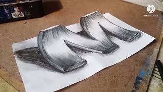 How to draw 3D letter M - Drawing with pencil ||TapobratahalderArt
