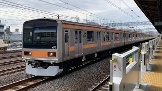 [常磐線録音列車ツアー] 中央線 209系1000番台 トタ82 団体 常磐線 金町通過