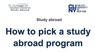 Study abroad - How to pick a study abroad program