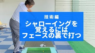 シャローイングを覚えるコツ　ALBAやパーゴルフに載っているフェースの裏で打つと覚えやすいんです