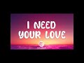 Calvin Harris, Ellie Goulding - I Need Your Love (Lyrics)