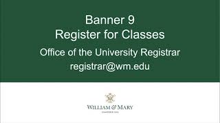 W&M Banner 9 Add & Drop Classes