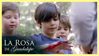 Manuel sangra la mano de Gonzalo por un desafío | La Rosa de Guadalupe 3/4 | El