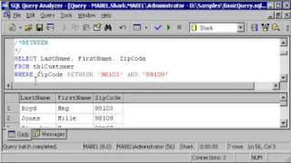 SQL SERVER Tutorial - T-SQL: LIKE - BETWEEN - COMMENTS - NULL VALUES - AND/OR/NOT
