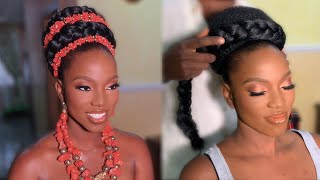 BRIDAL HAIRSTYLE | IGBO TRADITIONAL UPDO | JUMBO BRAIDS