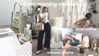 6 am morning routine + day in my life ⛅️ office day, healthy habits, productivity & pilates!