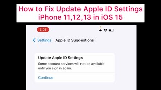 How to Fix Update Apple ID Settings Error on iPhone iPad After Update.