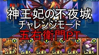 パズドラ【神王妃の不夜城】チャレンジモード 五右衛門PT