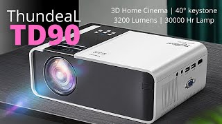 ThundeaL TD90 Mini Projector Review | 3D Home Cinema, 40° keystone, 3200 Lumens