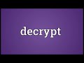 decrypt meaning