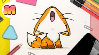 COMO DIBUJAR UN ZORRO KAWAII - dibujos kawaii faciles - Aprender a dibujar animales kawaii
