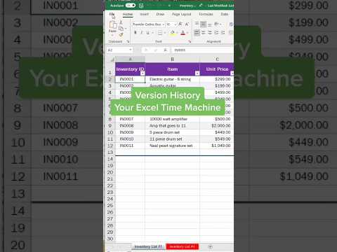 Version History in Excel #exceltips #shorts #viralvideo #all