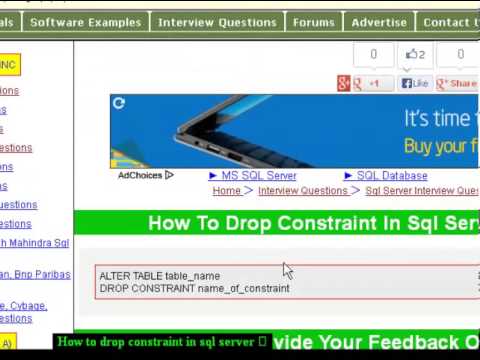 How to drop constraint in sql server How to drop constraint in sql server