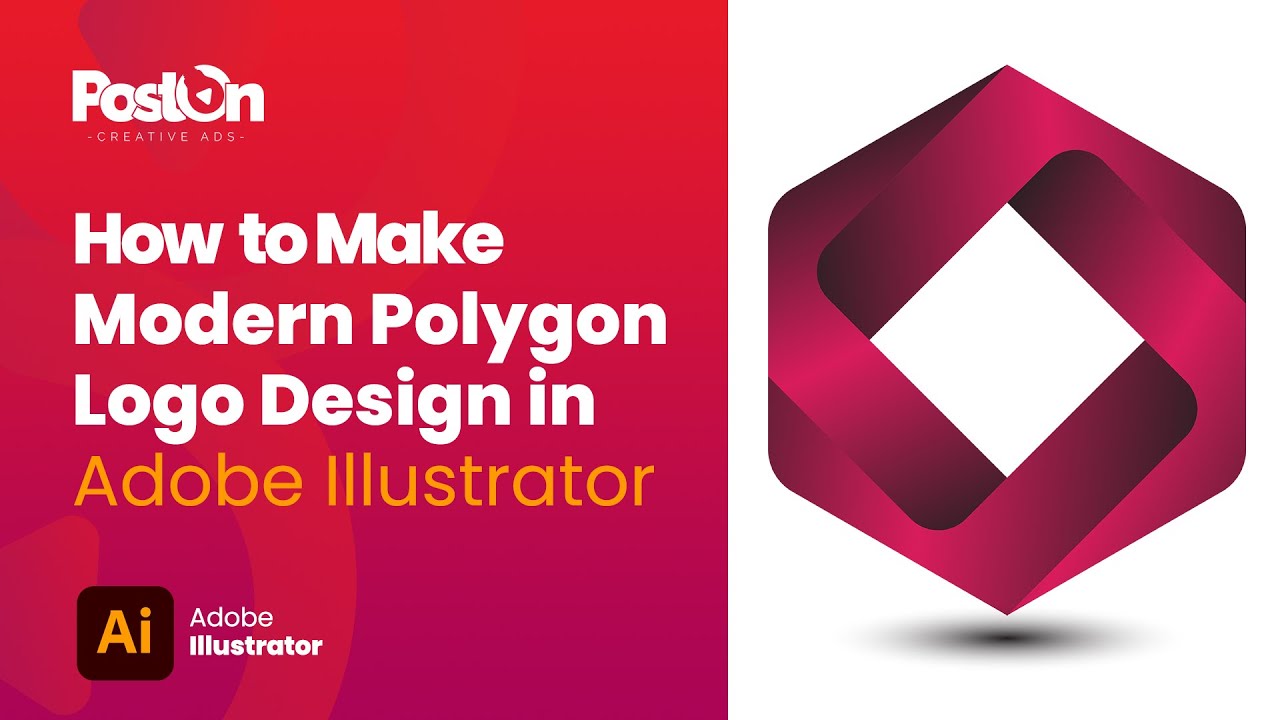 Modern Polygon Logo Design In Adobe Illustrator Tutorials Youtube
