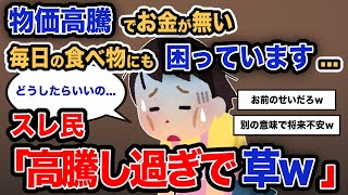 【報告者がキチ】「物価高騰でお金が無い毎日の食べ物にも困っています...」スレ民「高騰し過ぎで草w」【2chゆっくり解説】