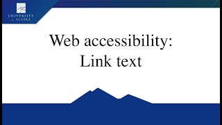 Web accessibility: Link text