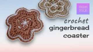 Crochet Gingerbread Coaster - Free Pattern! Step by step for beginners