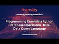 Programming Essentials Python - Database Operations - DQL - Data Query Language