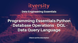 Programming Essentials Python - Database Operations - DQL - Data Query Language